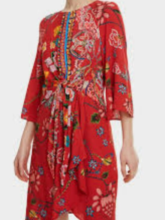 Desigual Dresses & Skirts - Desigual Red Print Glen Dress Size EU 38 or US 10